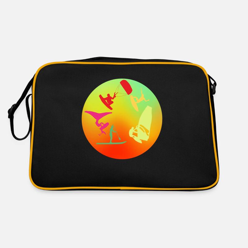 Rond multicolore wind wing kite sup surf - Sac Retro - noir/or