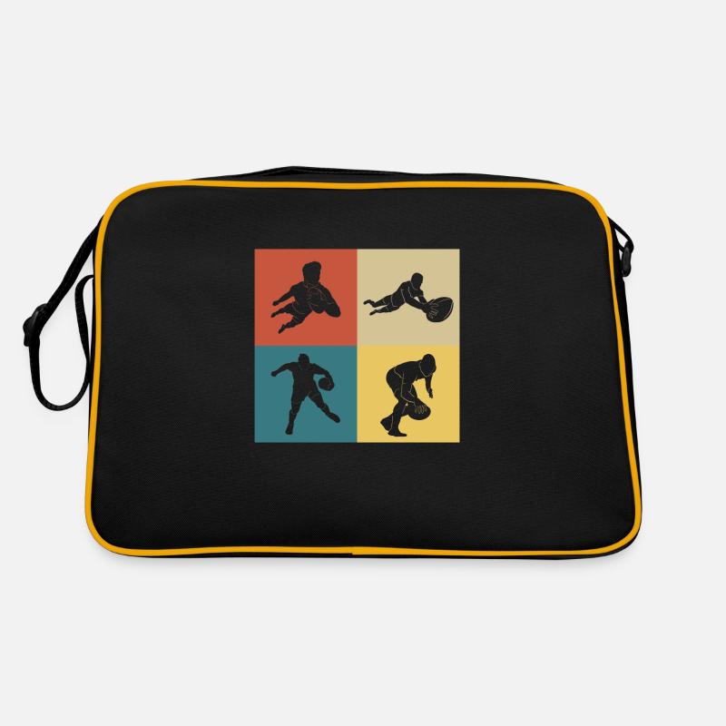 Retro Vintage Rugby - Retro Tasche - Schwarz/Gold