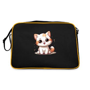 Cat Logo Cute Cat - Retro Bag - black/gold - Back