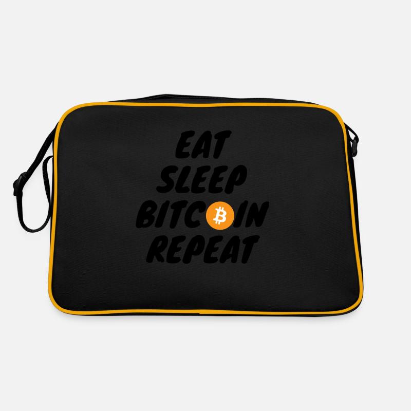 Krypto Eat sleep bitcoin repeat Retro Tasche
