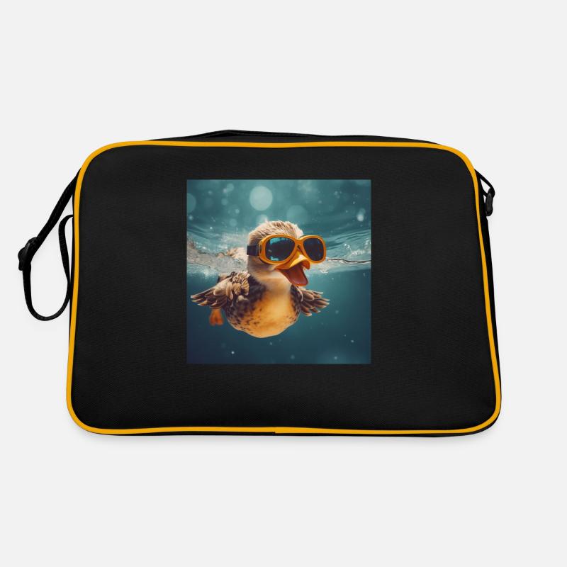 Ente - Retro Tasche - Schwarz/Gold