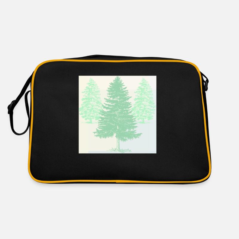 Pastel-colored pines. - Retro Bag - black/gold