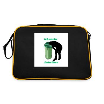 Deine Ehre - Retro Tasche - Schwarz/Gold - Hinten