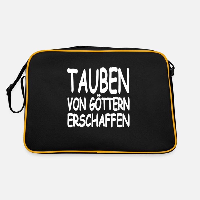 Tauben - Retro Tasche - Schwarz/Gold