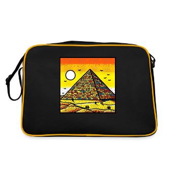 Vivid Pyramid Art – Colorful Tribute to Ancient Eg - Retro Bag - black/gold - Back