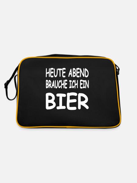 Bier - Retro Tasche - Schwarz/Gold