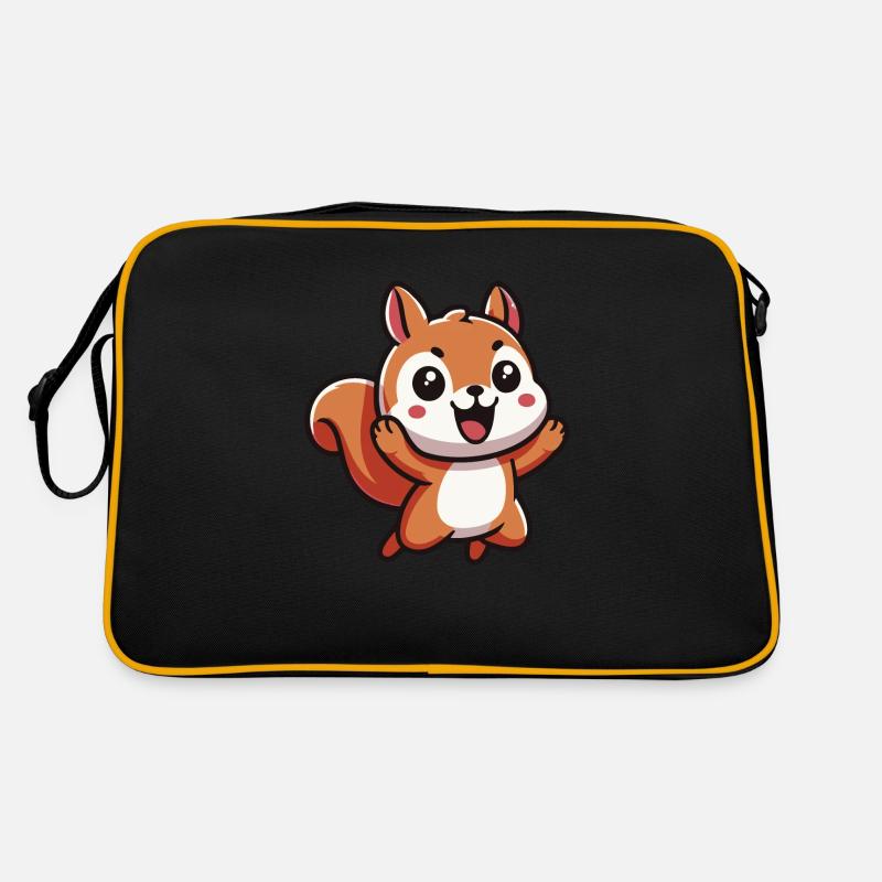 Nutty Das glückliche Kawaii-Eichhörnchen Retro Tasche