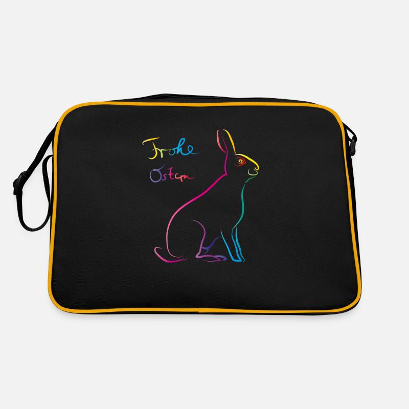 frohe ostern osterhase bunt Retro Tasche