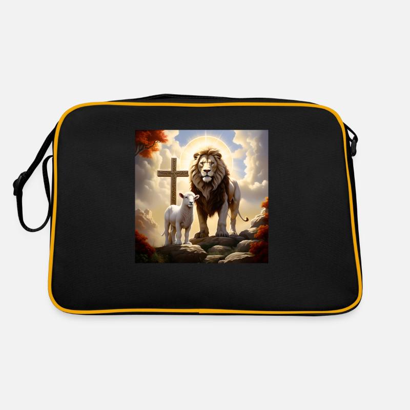 A strong Lion and a Lamb 2 - Retro Bag - black/gold