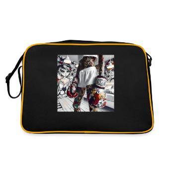 Pop Girls Comic Gloves - Retro Tasche - Schwarz/Gold - Hinten