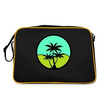 Palm trees - Retro Bag - black/gold - Back