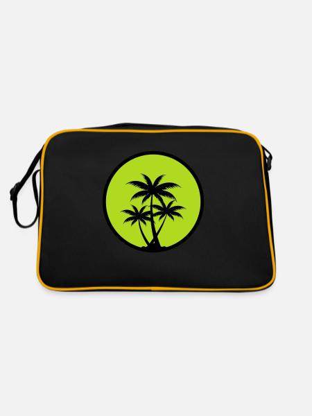 Palm trees - Retro Bag - black/gold - Back