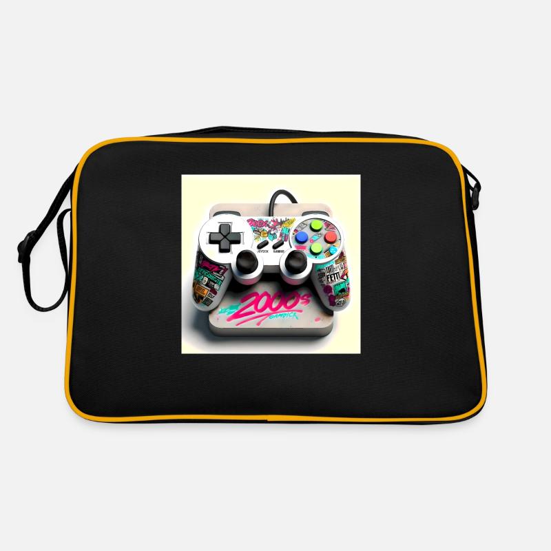 Joystick 5 - Retro Tasche - Schwarz/Gold