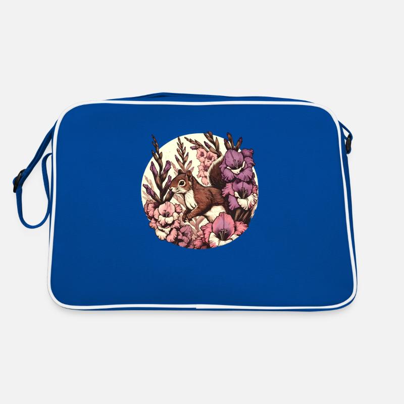 Gladiolen-Eichhörnchen Retro Tasche