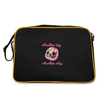 mouse, hamster, loop, animation - Retro Bag - black/gold - Back