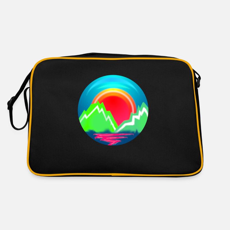 Landscape in circle - Retro Bag - black/gold