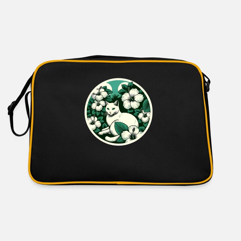 Fleurs de chat blanc Sac Retro