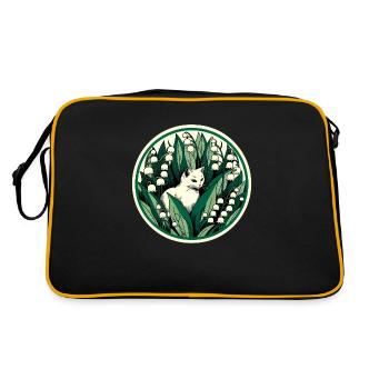 Chat chat blanc du muguet - Sac Retro - noir/or - Dos