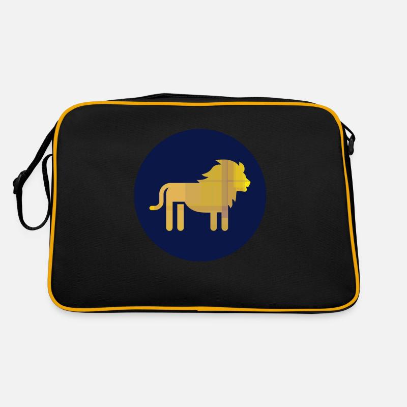 Löwe - Retro Tasche - Schwarz/Gold