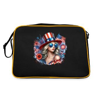 Freaky nice Patriot - Retro Tasche - Schwarz/Gold - Hinten