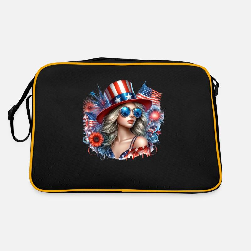 Freaky nice Patriot - Retro Tasche - Schwarz/Gold