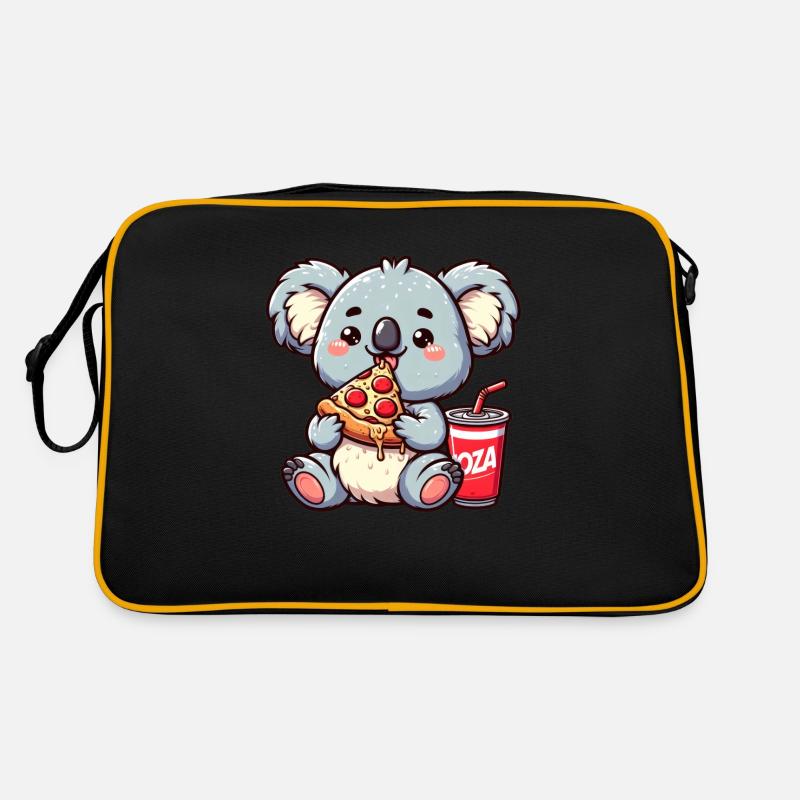Cute Koala Bear Eats Pizza Retro Bag