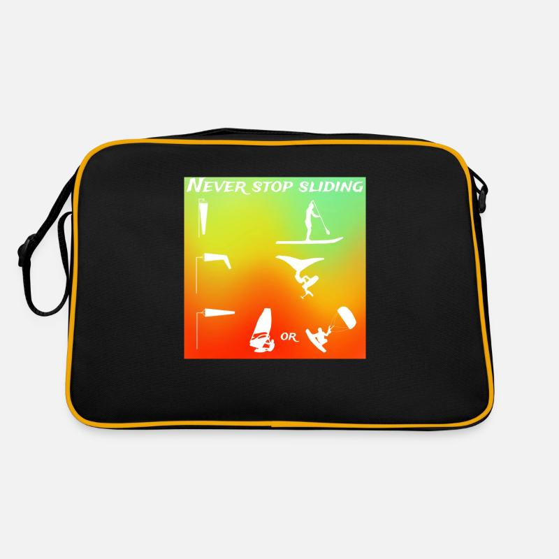 Never stop sliding Wind Wing kite paddle couleur - Sac Retro - noir/or