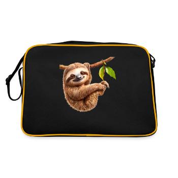Are sloths really lazy? - Retro Bag - black/gold - Back