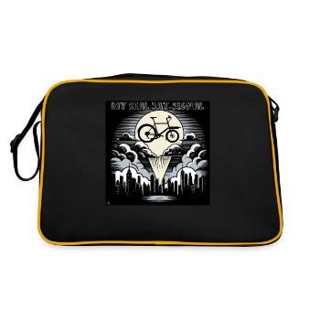 Vélo cargo dans le style Bat-Signal, vélo cargo - Sac Retro - noir/or - Dos