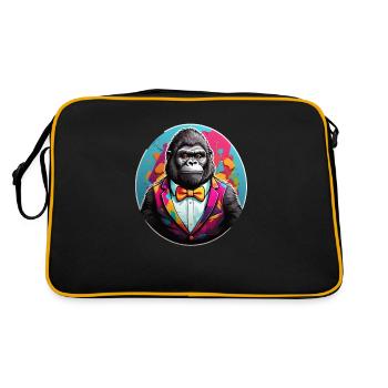 Funny Comic Gorilla - Retro Bag - black/gold - Back