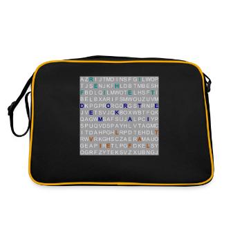 Freiheit, Demokratie und Vielfalt im Letter-Mix. - Retro Tasche - Schwarz/Gold - Hinten
