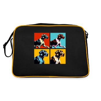 Pop Deutsch Kurzhaar Vorstehhund Porträt - Retro Tasche - Schwarz/Gold - Hinten