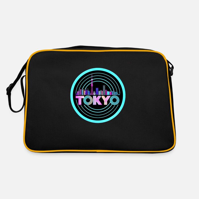 Tokyo Skyline1980 ' s Synthwave rétro néon Tee Sac Retro