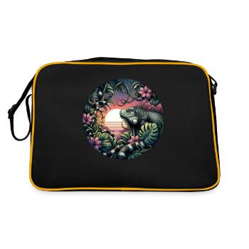 Iguana Libre - Retro Tasche - Schwarz/Gold - Hinten