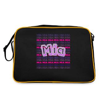 Vorname Mia - Retro Tasche - Schwarz/Gold - Hinten