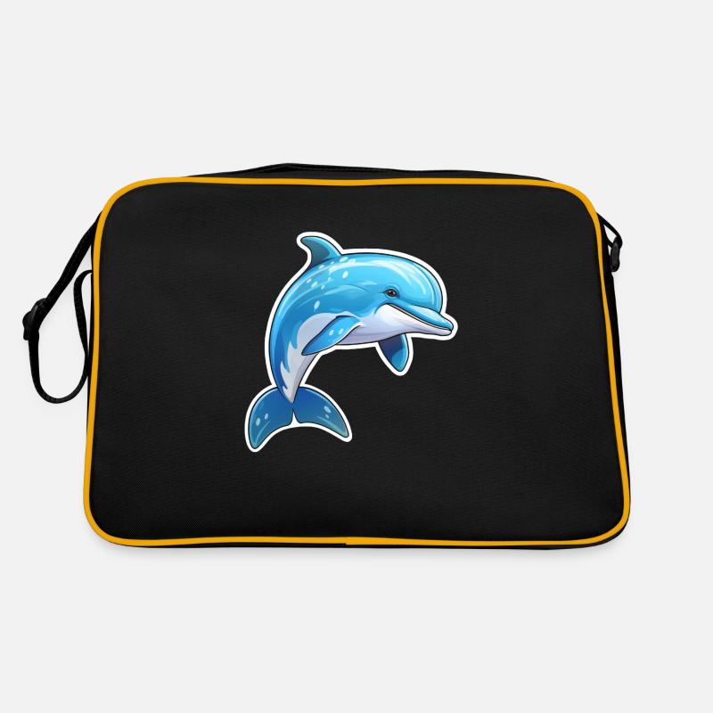 Delfin springend Retro Tasche