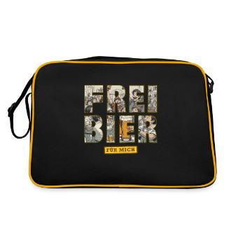 Freibier für mich - Retro Tasche - Schwarz/Gold - Hinten