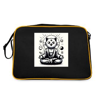 Gato Loco Cat Yoga Mantra Relaxation Catyoga - Retro Bag - black/gold - Back