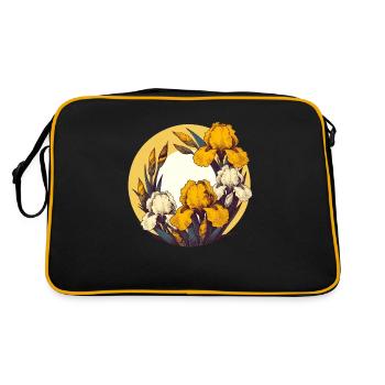 Retro Gelbe Iris - Retro Tasche - Schwarz/Gold - Hinten
