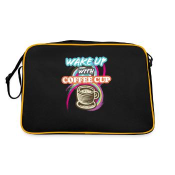 Wake-Up With Coffee Cup - Retro Bag - black/gold - Back