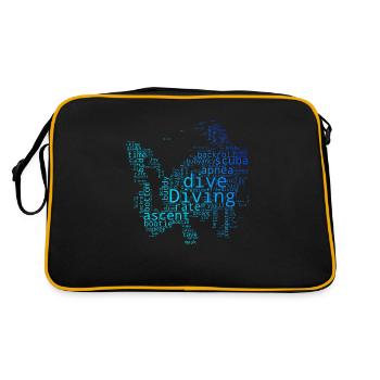 Damen Free Dive Diver Taucher Scuba Diver - Retro Tasche - Schwarz/Gold - Hinten