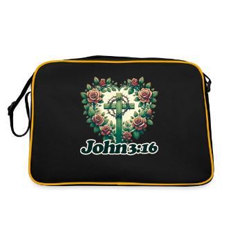 John 3:16 - Retro Bag - black/gold - Back