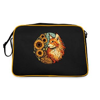 Orangefarbene Mainecoon-Katze - Retro Tasche - Schwarz/Gold - Hinten