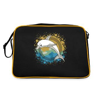 Delfin - Retro Tasche - Schwarz/Gold - Hinten