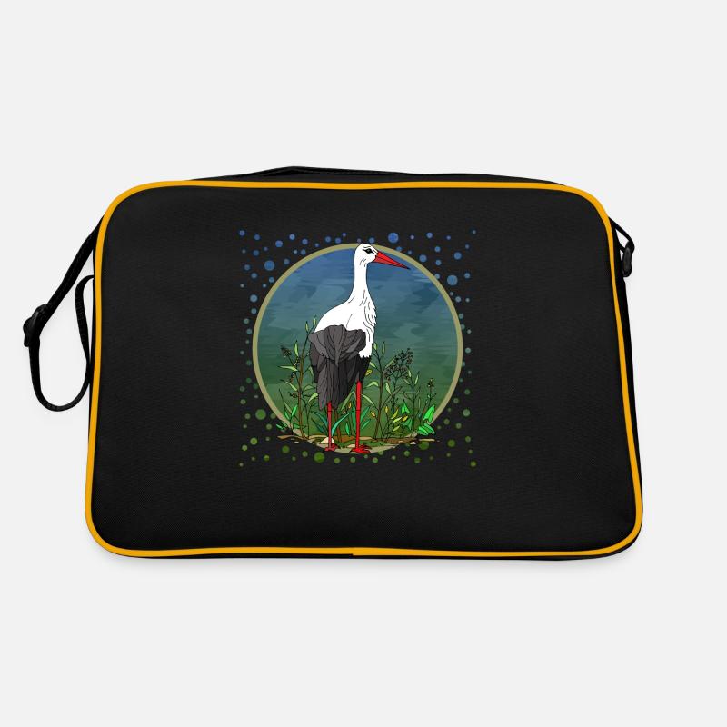 Oiseau cigogne Sac Retro
