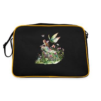 Fantaisie Fée Magie Conte de Fées Fille Nature Été - Sac Retro - noir/or - Dos