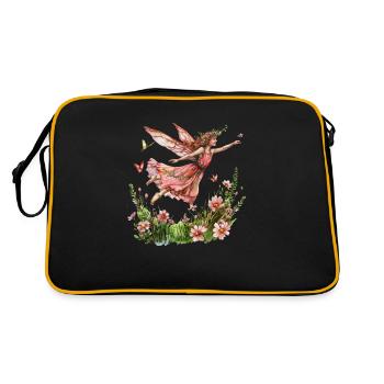 Fantaisie Fée Magie Conte de Fées Fille Nature Été - Sac Retro - noir/or - Dos