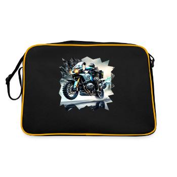 Surface de route mouillée de moto - Sac Retro - noir/or - Dos