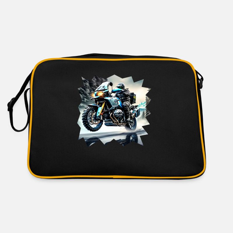 Surface de route mouillée de moto Sac Retro