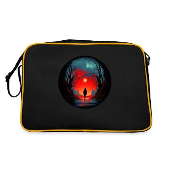 Figure sombre dans une forêt effrayante - Sac Retro - noir/or - Dos